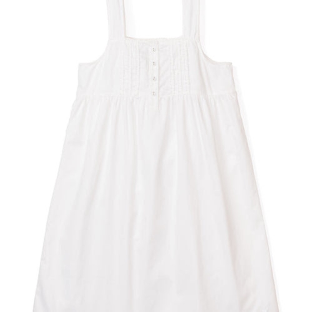 Petite Plume Girl's Twill Charlotte Nightgown in White (Size 14)